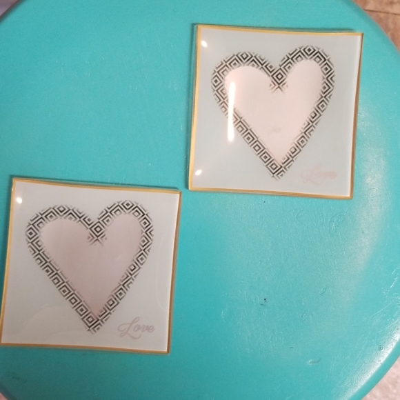 White glass trinket trays - Picture 1 of 4